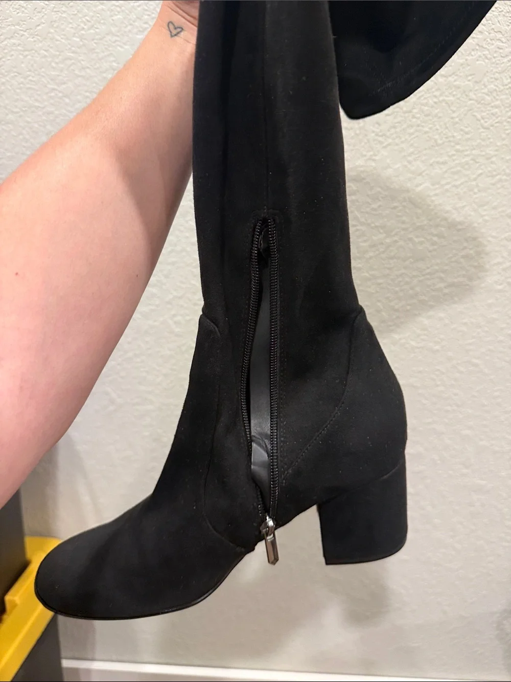 Sam Edelman Black Over-the-Knee Suede Block Heel Boots